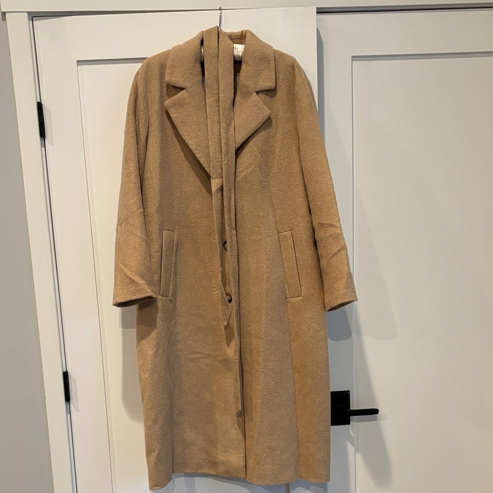& Other Stories Single Breasted Wool Blend Coat
